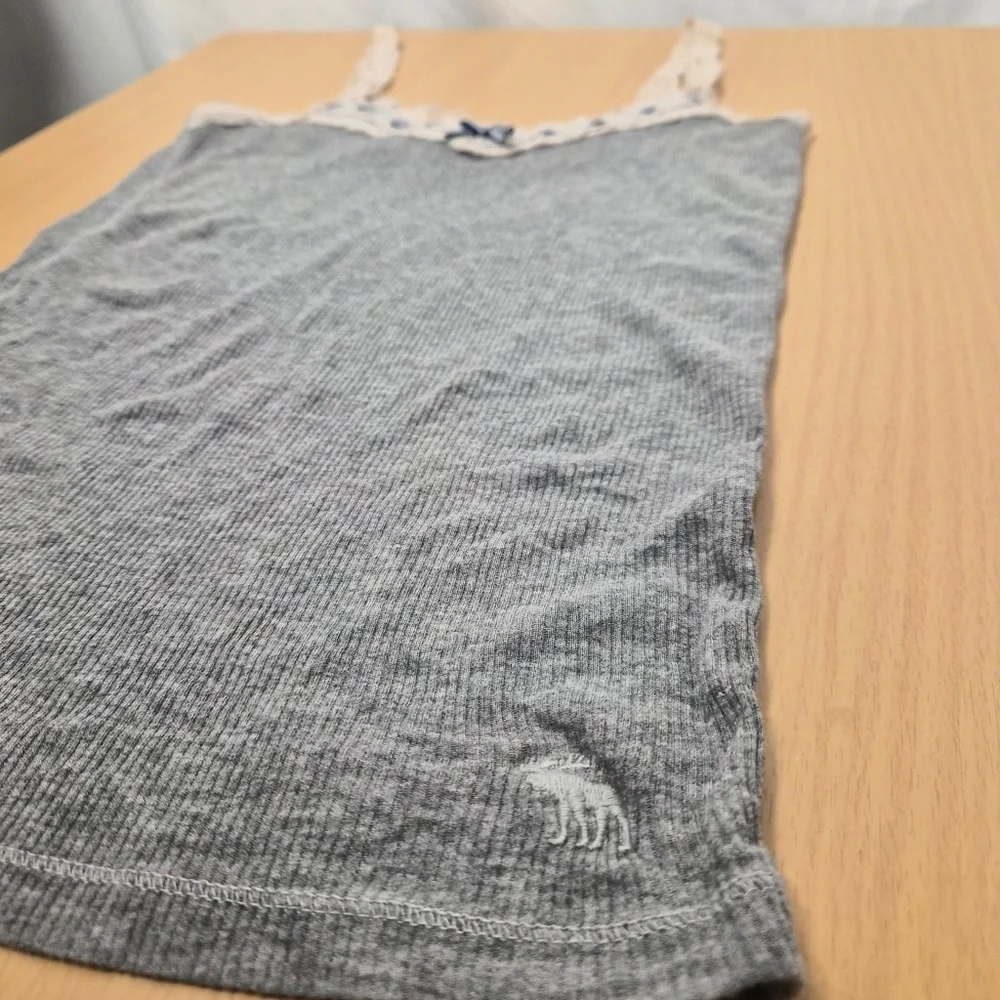 Abecrombie Kids Gray Cotton Lace Ribbon Bella Swan Core Petite Twee Tank Top S
